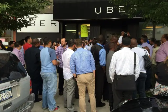 An Uber protest earlier this week